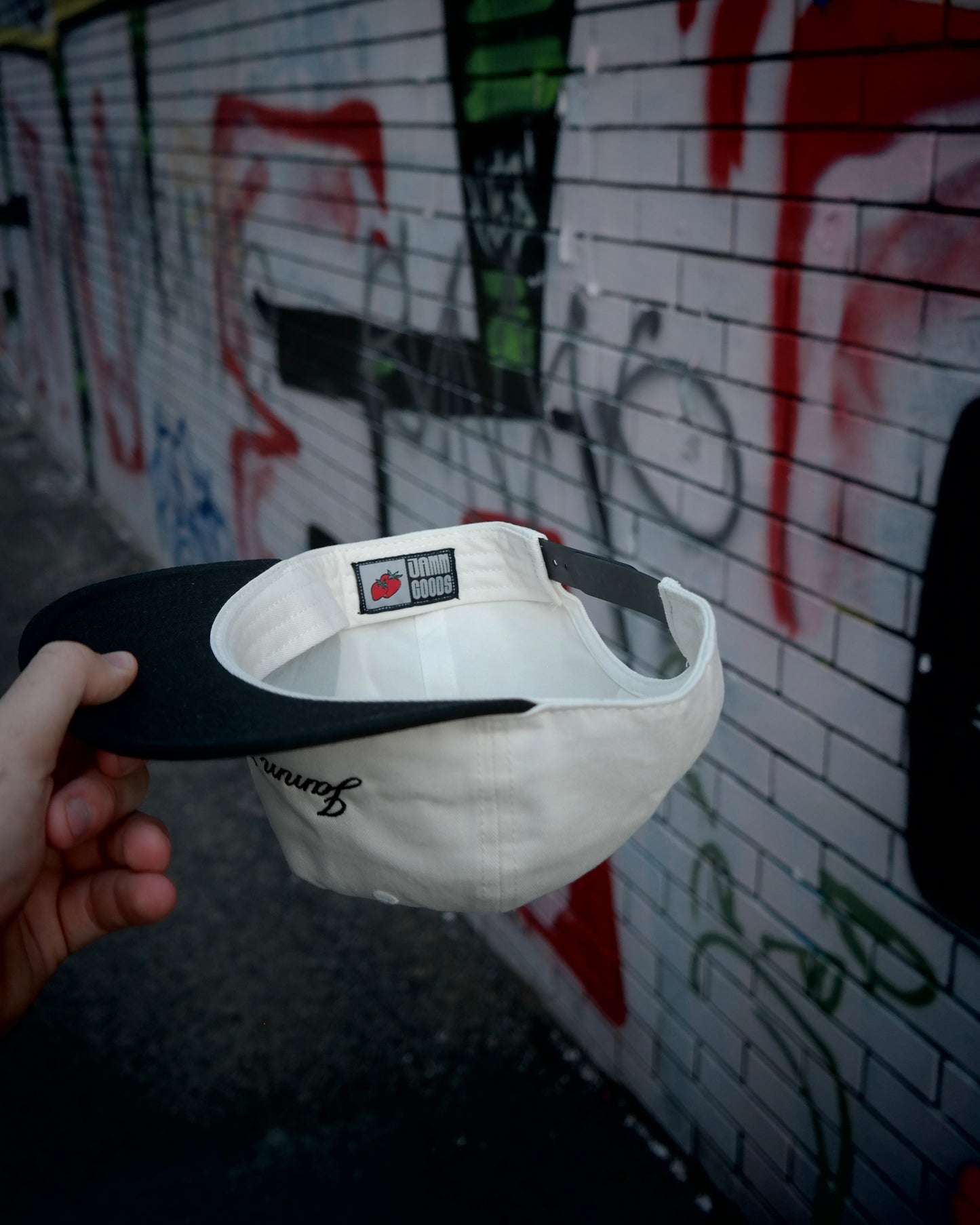 Black and White Script Cap