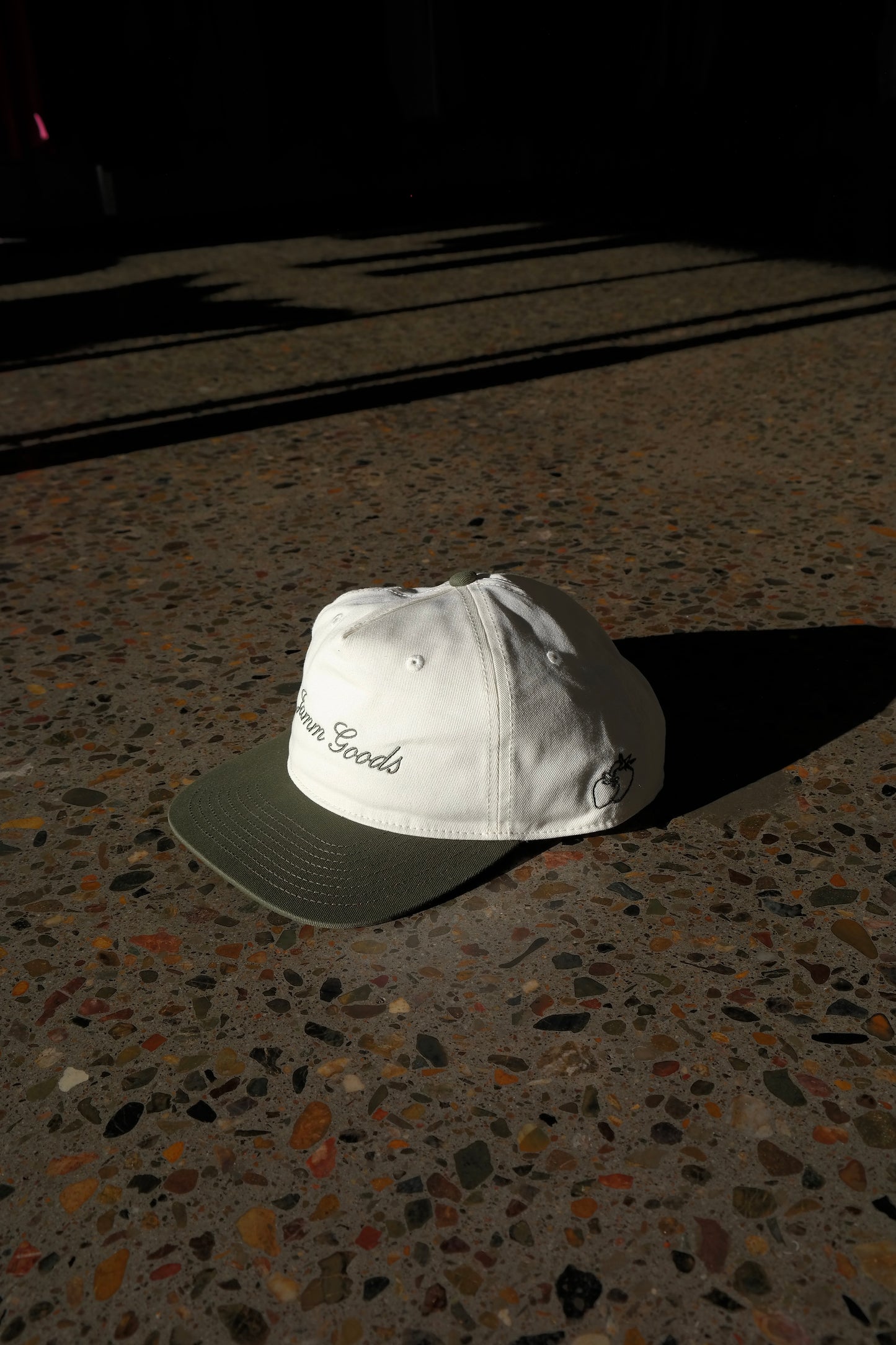 Green and White Script Cap
