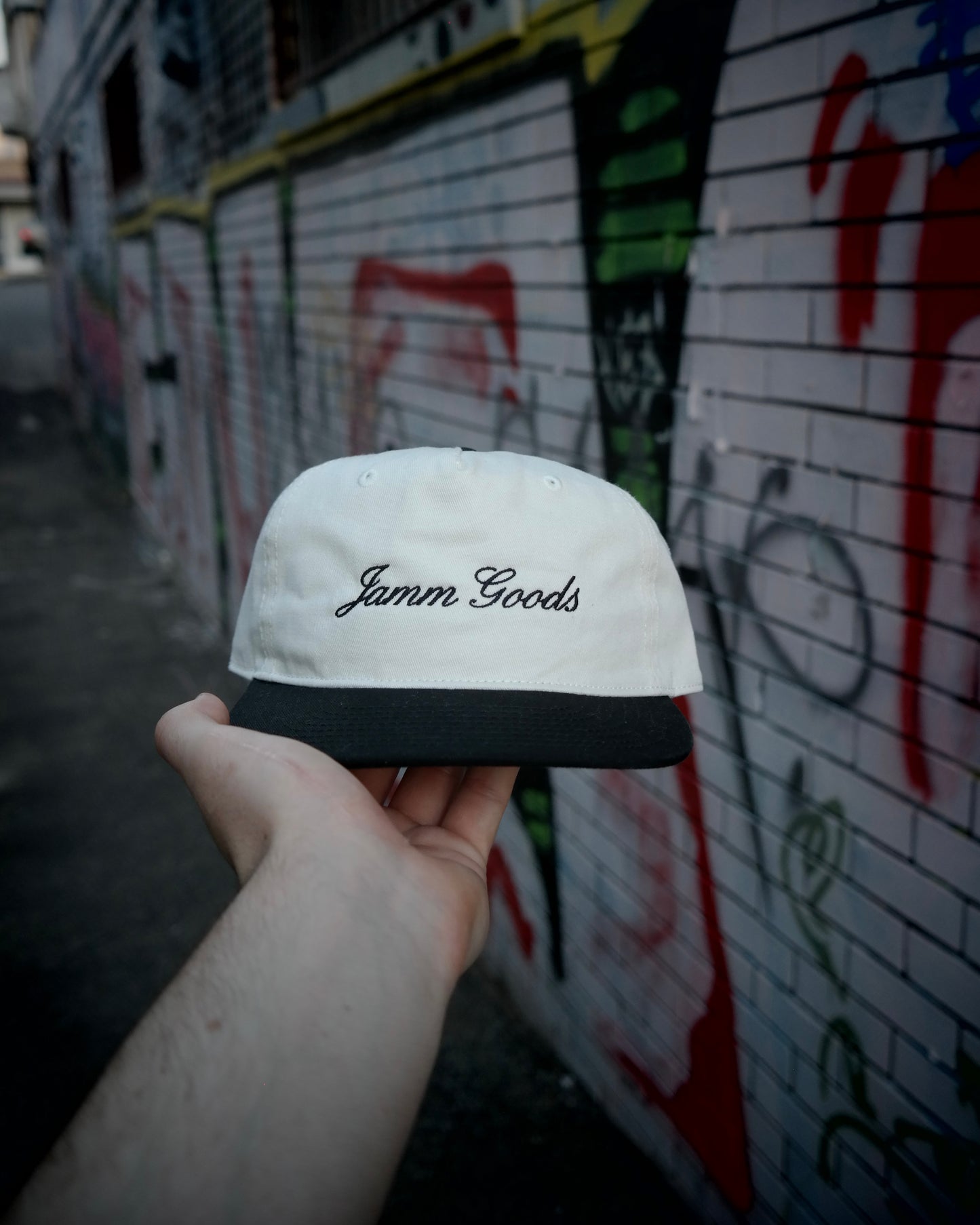 Black and White Script Cap