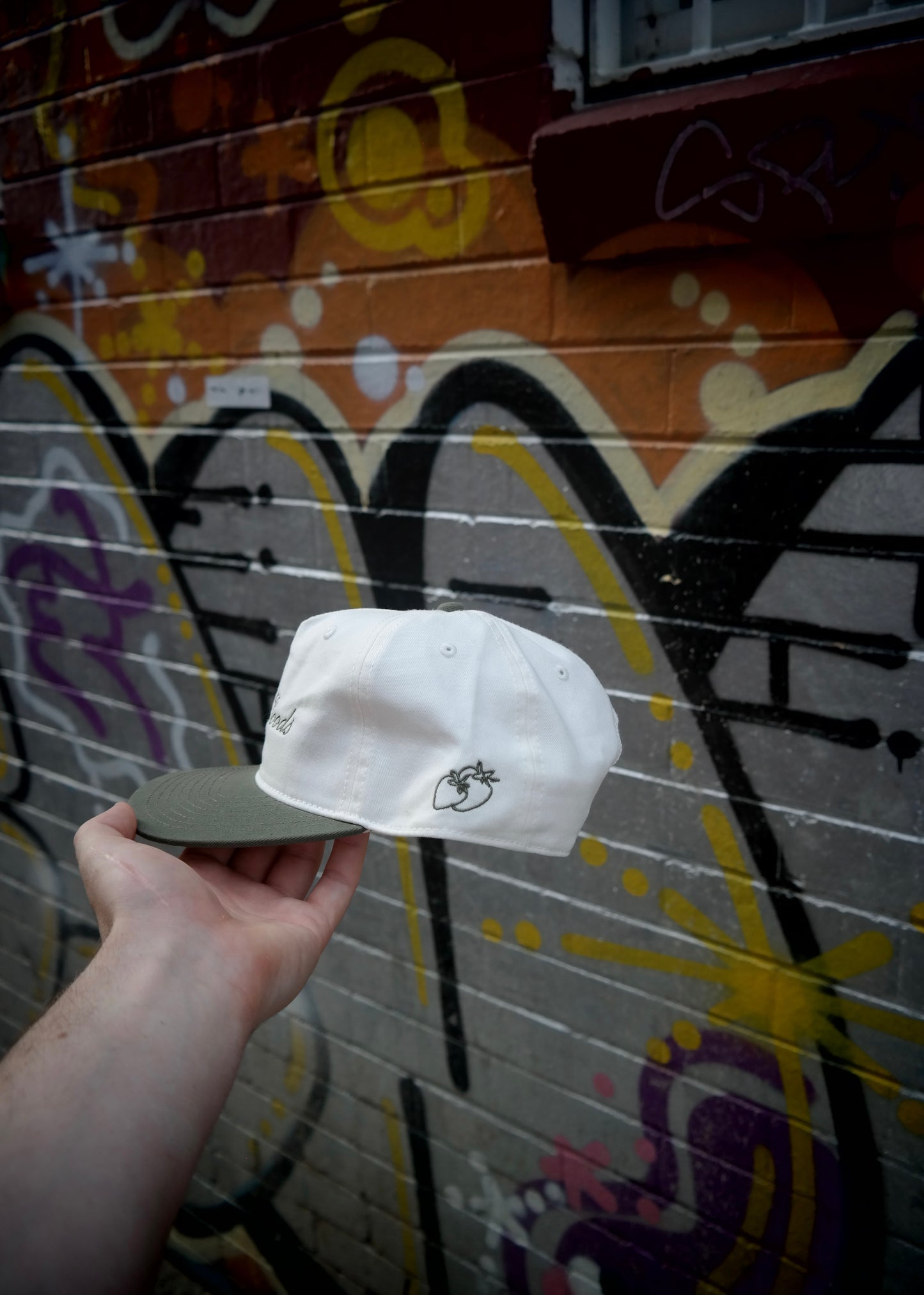 Green and White Script Cap